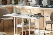 Four-Person Drop Leaf Table - White