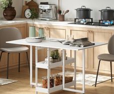 Four-Person Drop Leaf Table - White