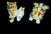 pair of Chinese Foo dogs triple glaze