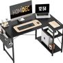 NEW SALE | L Shaped Desk 100CM Computer Desk Study Office Desk Gaming Desk Writing Table With Bookshelf Reversible Corner Desk For Home Office Studio Workstation Image 2
