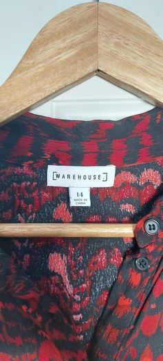 Beautiful animal print dress, Warehouse, size 14