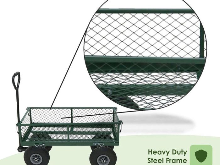 Heavy Duty Metal Green Garden Cart Utility Trolley NEW