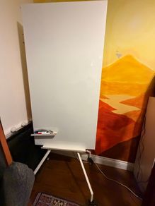 whiteboard from IKEA on caster wheels