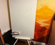 whiteboard from IKEA on caster wheels