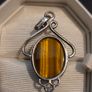 925 Sterling Silver Tigers Eye Pendant Image 5