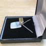Hallmarked Silver Heavy Rectangle Tag Pendant & Chain Image 3