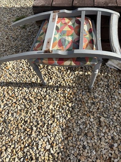Grey wooden chairs