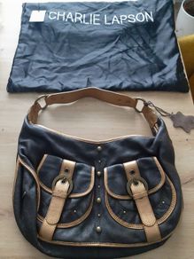 Charlie Lapson Black & Gold Handbag