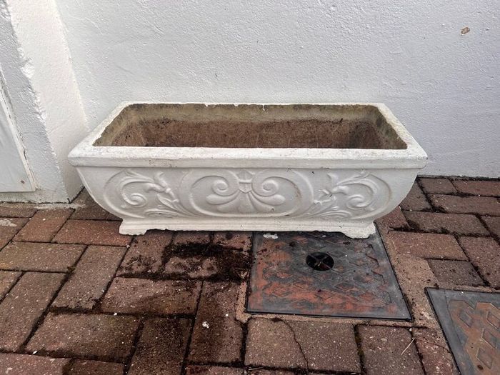 Stone concrete rectangular planters x 4