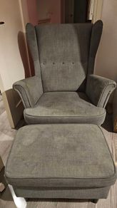 queen anne chair and footstool
