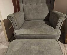 queen anne chair and footstool