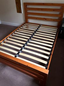4'6"  solid wood bed frame  for sale