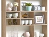 FMD Wall-mounted Shelf with 9 Compartments Oak
