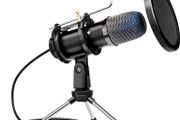 Computer Microphone, Condenser Gaming Microphone for PC Desktop USB Microphone with Tripod Stand &amp; Pop Filter Mic Compatible with MacOS Windows, for PS4/5 Facebook Streaming Zoom Skype (FREE POSTAGE)