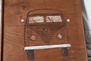 carved wood vw split screen