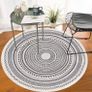 Round Rug Bohemian 4FT/120cm Circle Area Rug Cotton Rug Washable Round Rug Geometric Pattern Printed Hand Woven Carpet with Tassels Floor Mat for Kitchen Living Room Laundry Playroom (FREE POSTAGE) Image 3