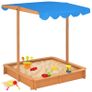 Sandbox with Adjustable Roof Fir Wood Blue UV50 Image 10