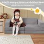 10-Pieces Kids Play Sofa, Corduroy Modular Toddler Chair Couch for Playroom, Fold Out Foam Couch for Girls Boys, Convertible Armchair Children Sectional Playset, Light Grey Image 3