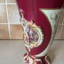 Tester Ornate Porcelain Burgundy Red/ Gold 10.5" handpainted Vase Image 6