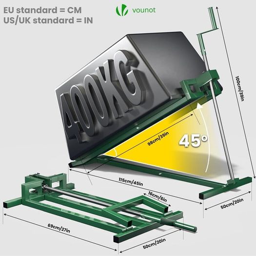 Ride on Mower Jack Lift, Telescopic Maintenance Jack for Lawn mowers and Garden Tractors, Weight Capacity 400kg, Green