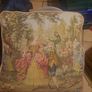 Vintage Tapestry Cushion Covers Romantic French Pastoral Scene (Pair) Image 4