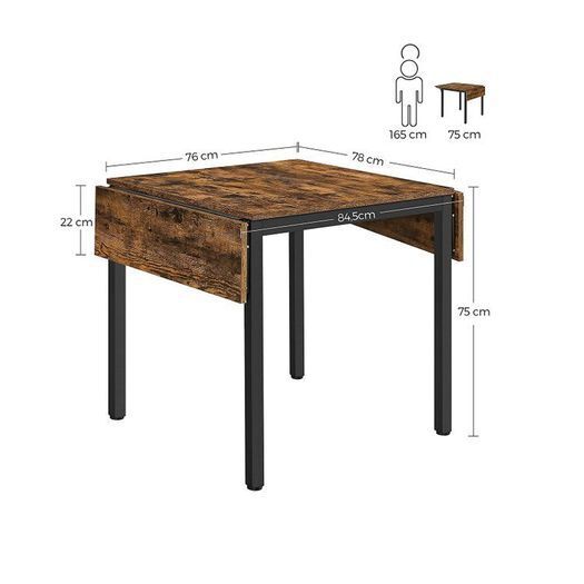 Folding Dining Table with Drop Leaf Sides