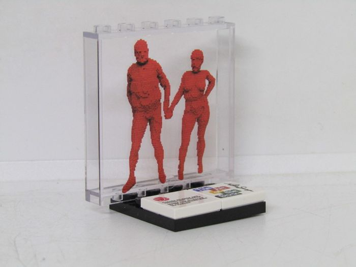 LEGO Rare The Art Of The Brick By Nathan Sawaya Lego Printed Museum Exhibit Limited Edition Promo Printed On A Lego Plastic Glass Window Old