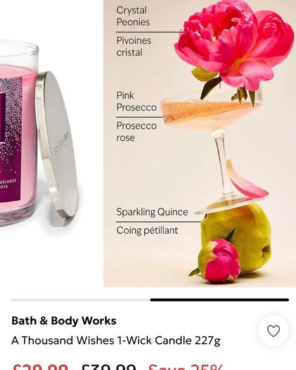 Bath & Body Works Candle A thousand Wishes (New)