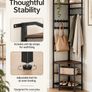 Corner Coat Rack with Shoe Storage and Shelves  Black Metal Image 4