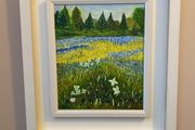 Wild flower painting framed
