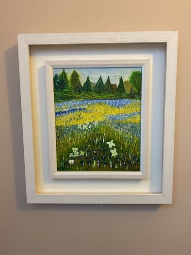 Wild flower painting framed