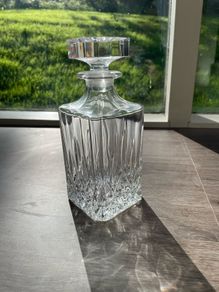 Heavy Cut Crystal Glass Whisky Decanter and Stopper, 25cm, 1.57kg