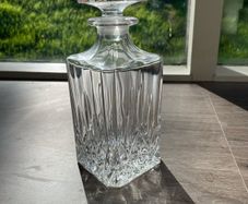 Heavy Cut Crystal Glass Whisky Decanter and Stopper, 25cm, 1.57kg