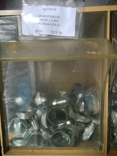 Various size hose clips