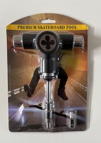 Multifunctional Skateboard T-tool with ratchet, bearing remover and axle rethreader