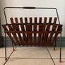 Atomic Teak & Metal Wire Magazine Rack Image 5