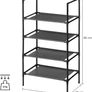 4-Tier Shoe Rack, Metal Frame, Non-woven Fabric Shelves for Hallway, Bedroom, Living Room Image 2
