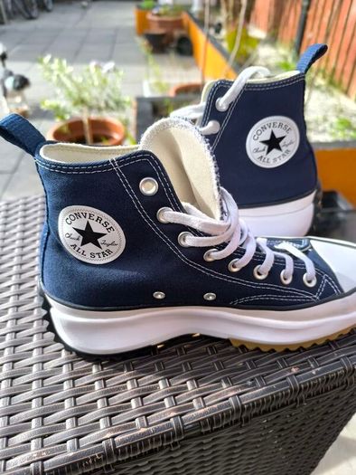 Converse Run Star Hike High Top Navy Blue Size UK 7.5