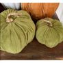 Pair of Green Velvet Pumpkins Image 3