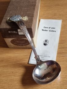 Vintage Butler Sheffield EPNS Kings Sauce Ladle