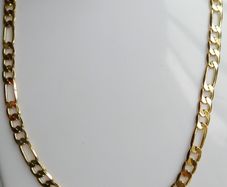 MEN'S 18ct Yellow Gold Plated Figaro Chain Necklace length 16"
