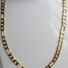 MEN'S 18ct Yellow Gold Plated Figaro Chain Necklace length 16"