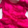 Stunning Fuchsia Pink Floral Lace Occasion Dress | Open Back Detail Image 2