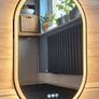 LED Bathroom Mirror Oval Black Speakers Antifog Image 3
