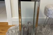 Silver metal candle holder
