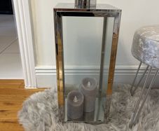 Silver metal candle holder
