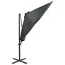 Cantilever Umbrella with Pole and LED Lights Anthracite 300 cm Image 5