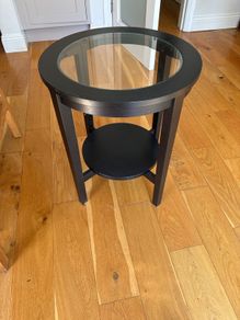Black glass table for sale