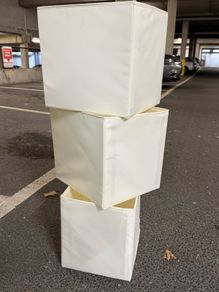 3 pre-owned IKEA DRONA fabric storage cubes