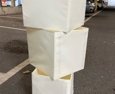 3 pre-owned IKEA DRONA fabric storage cubes